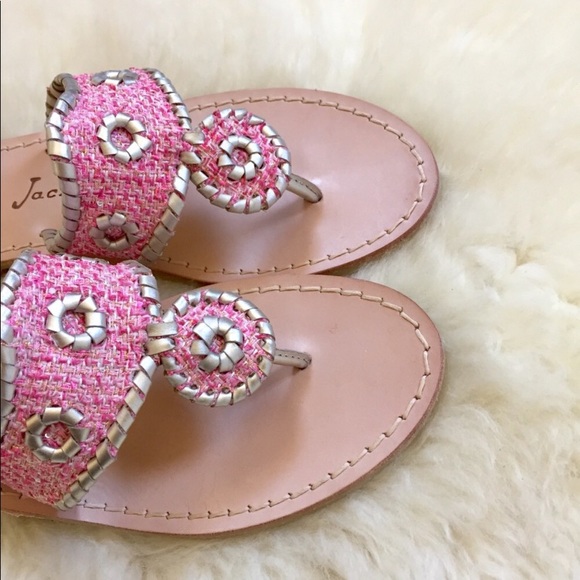 Jack Rogers Pink & Silver Genevieve Thong Sandals - Picture 4 of 7
